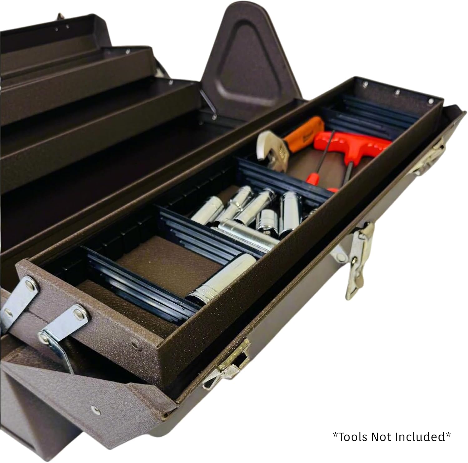 Homak Industrial 18-Inch Cantilever Steel Toolbox, Brown Winkle Powder Coat, BW00210180