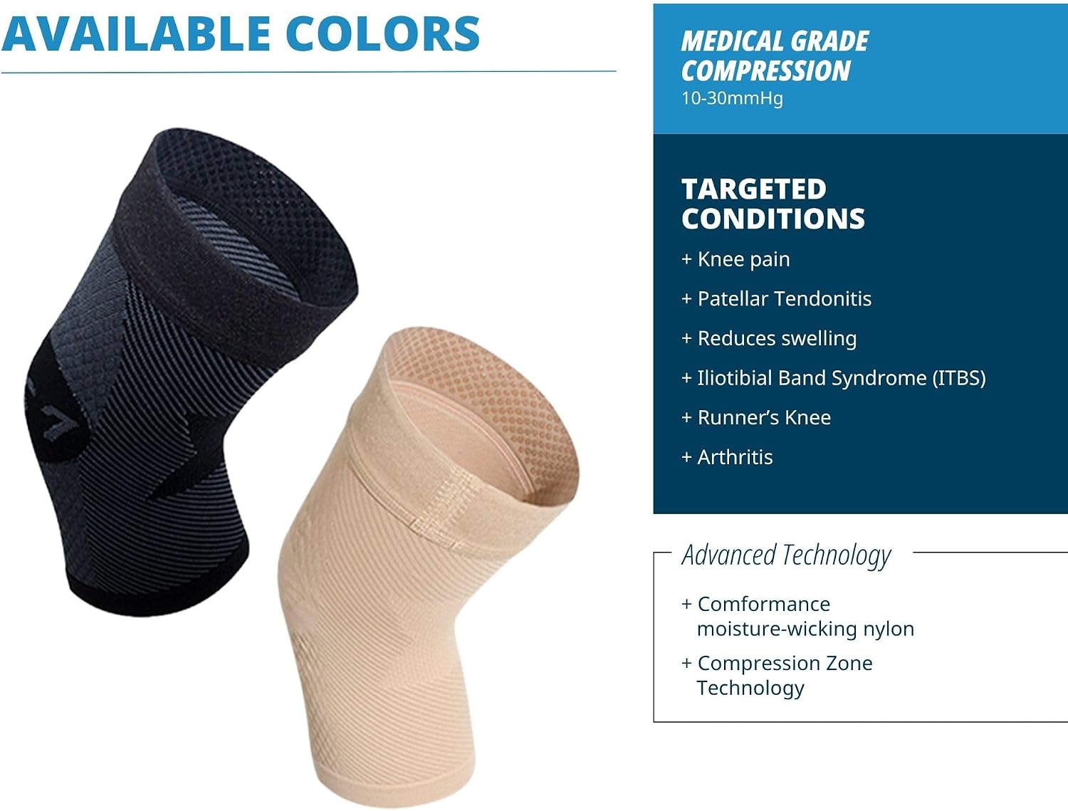 KS7 Performance Knee Brace with Compression Zone Technology–Stabilizing Knee Sleeve for Pain Relief, Patella Support, Running, Arthritis, Men & Women