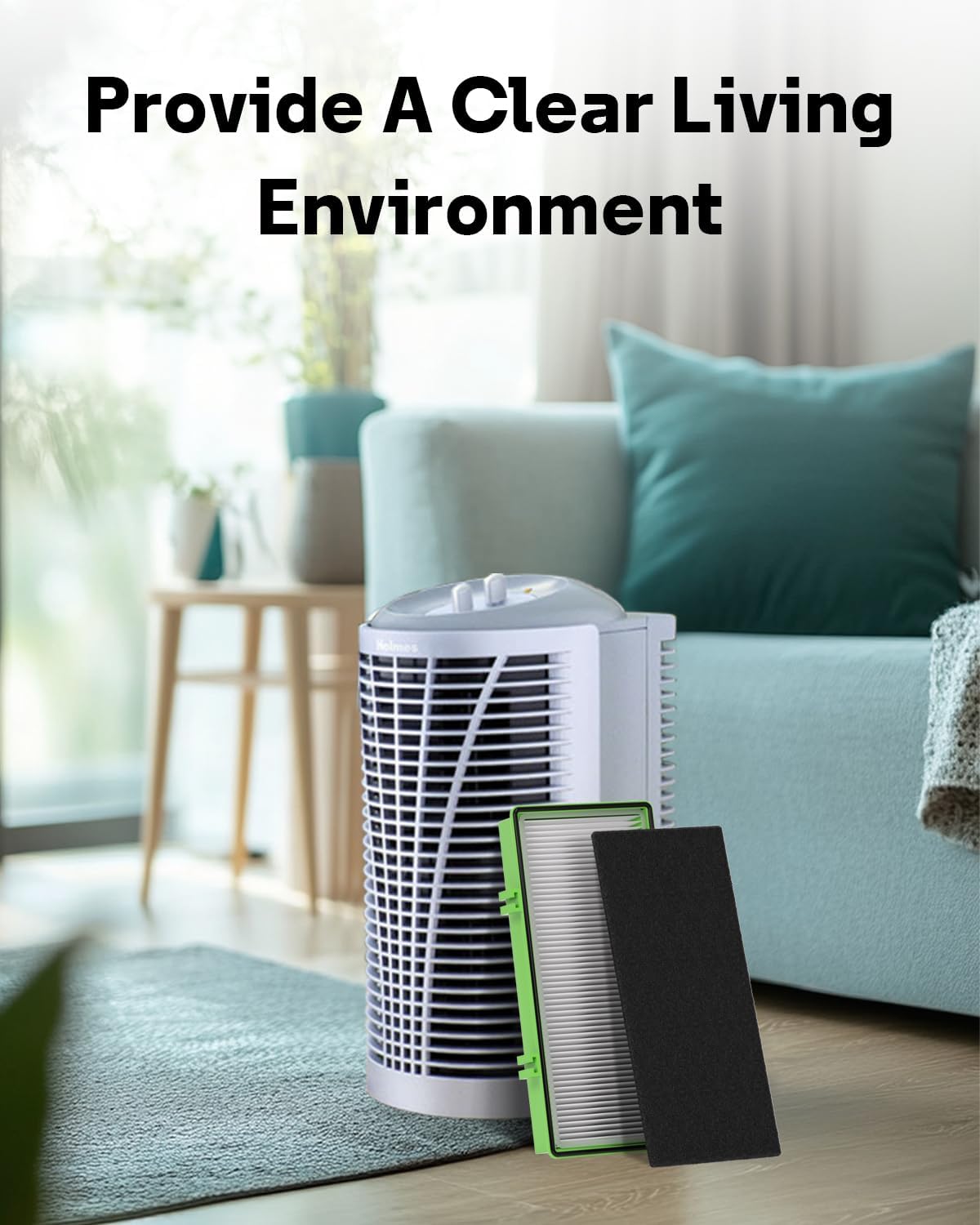 Leemone Aer1 Filter Replacement for Holmes/Bionaire Air Purifier, Blue 2+4