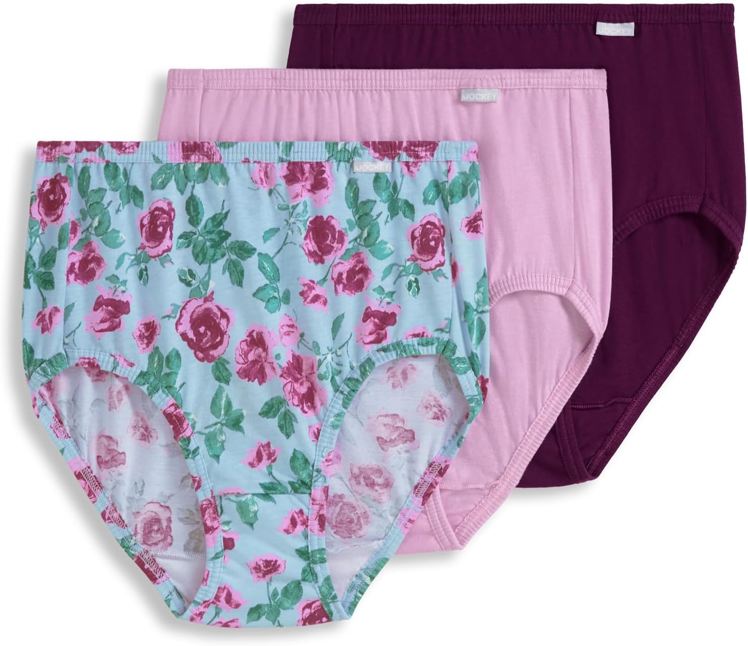 Jockey Women's Underwear 100% Cotton Elance Brief - 3 Pack