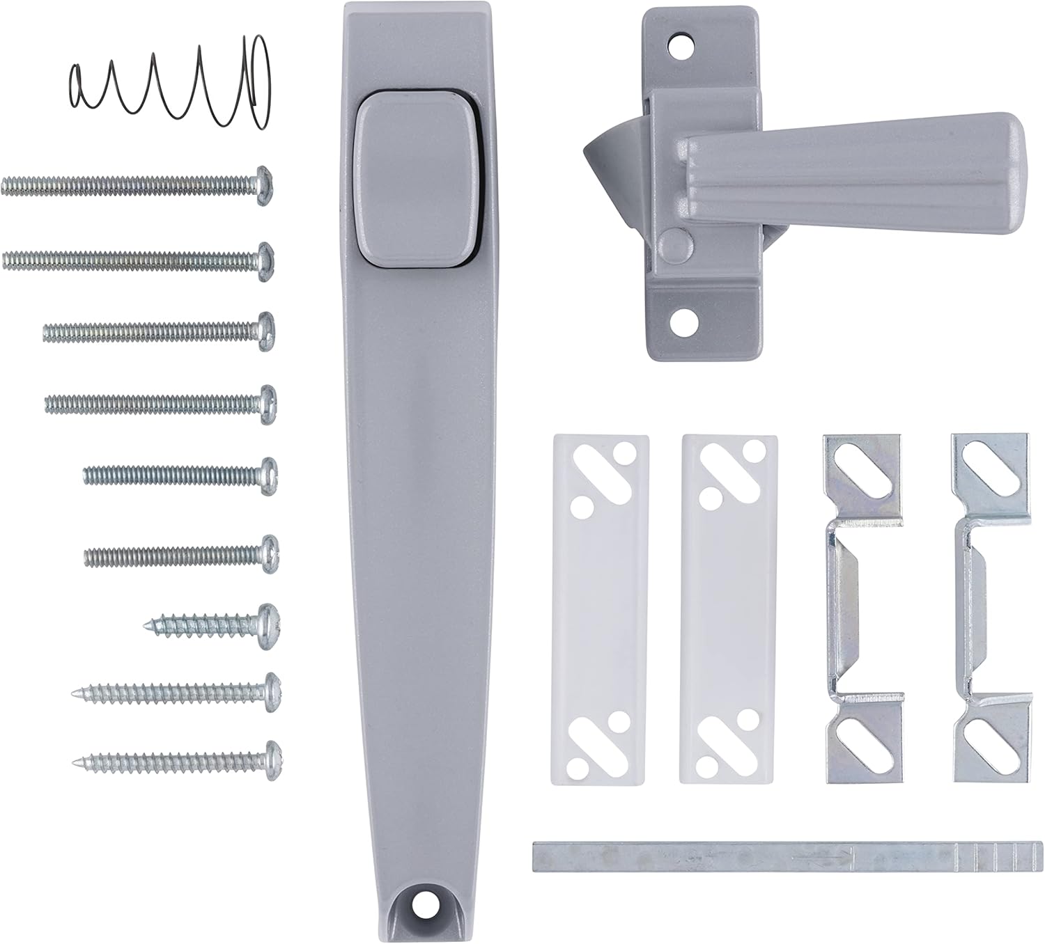 Wright Products - Tie Down Push Button Door Latch for Screen and Storm Doors, Aluminum Grey