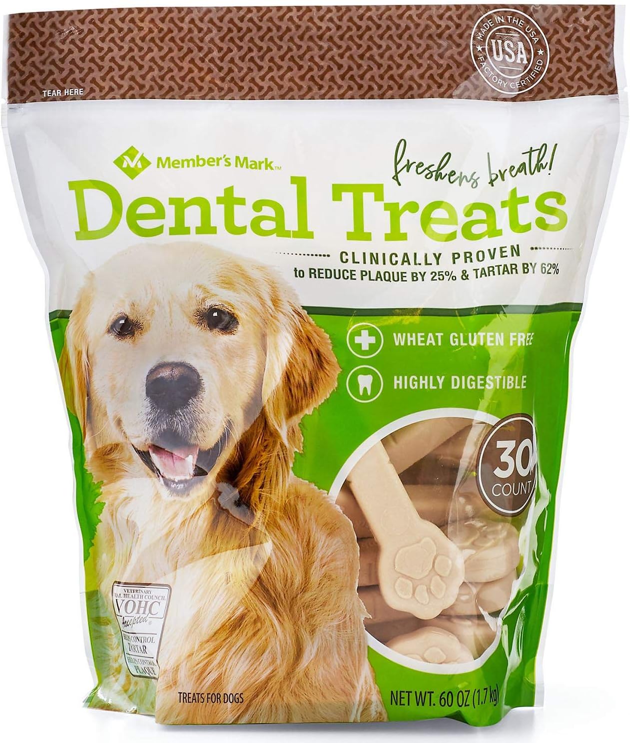 Member's Mark Dental Chew Treats for Dogs 30 ct. / 2 Pack