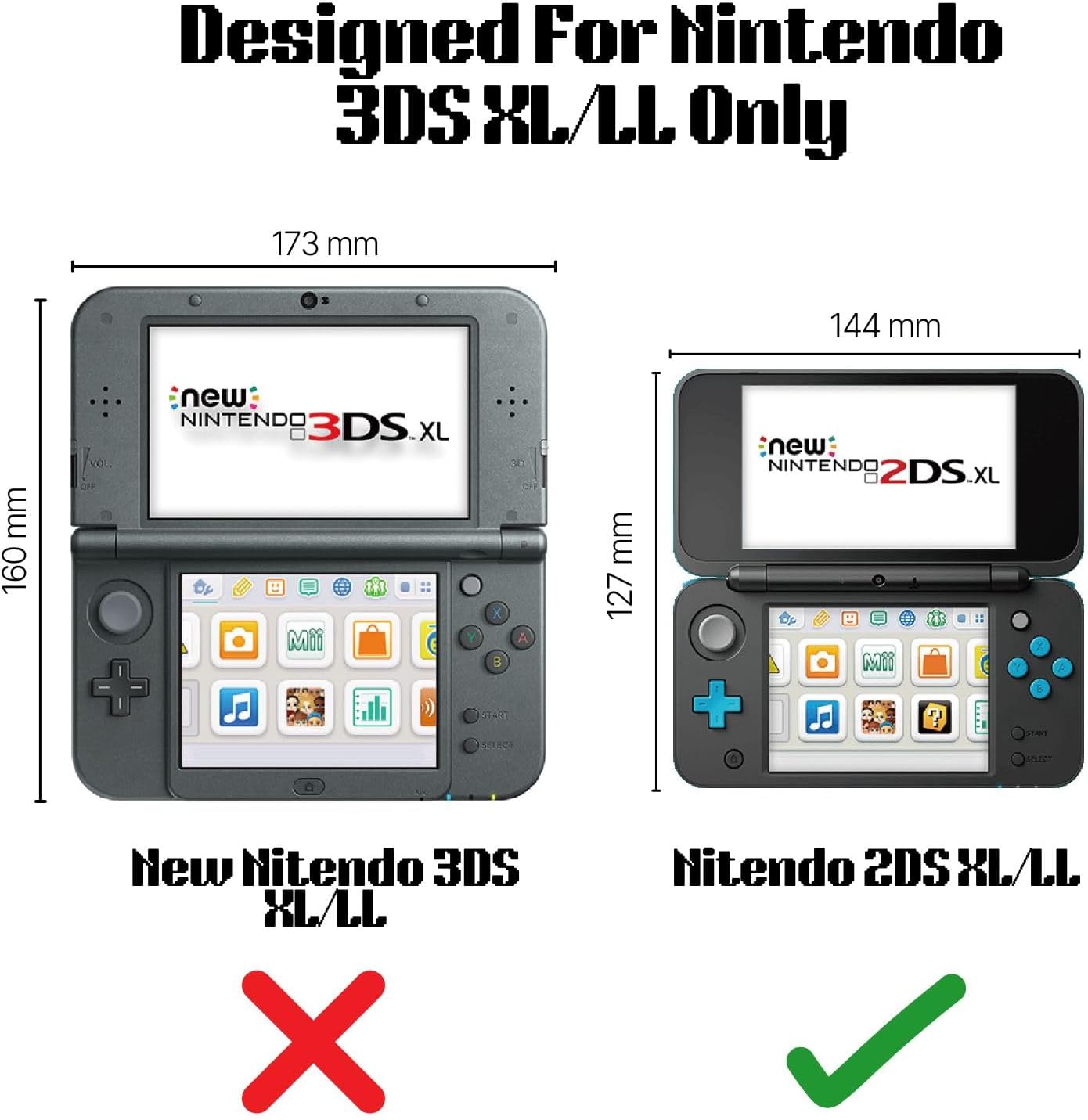 TNP Clear Hard Shell Case for New Nintendo 2DS XL/LL 2017