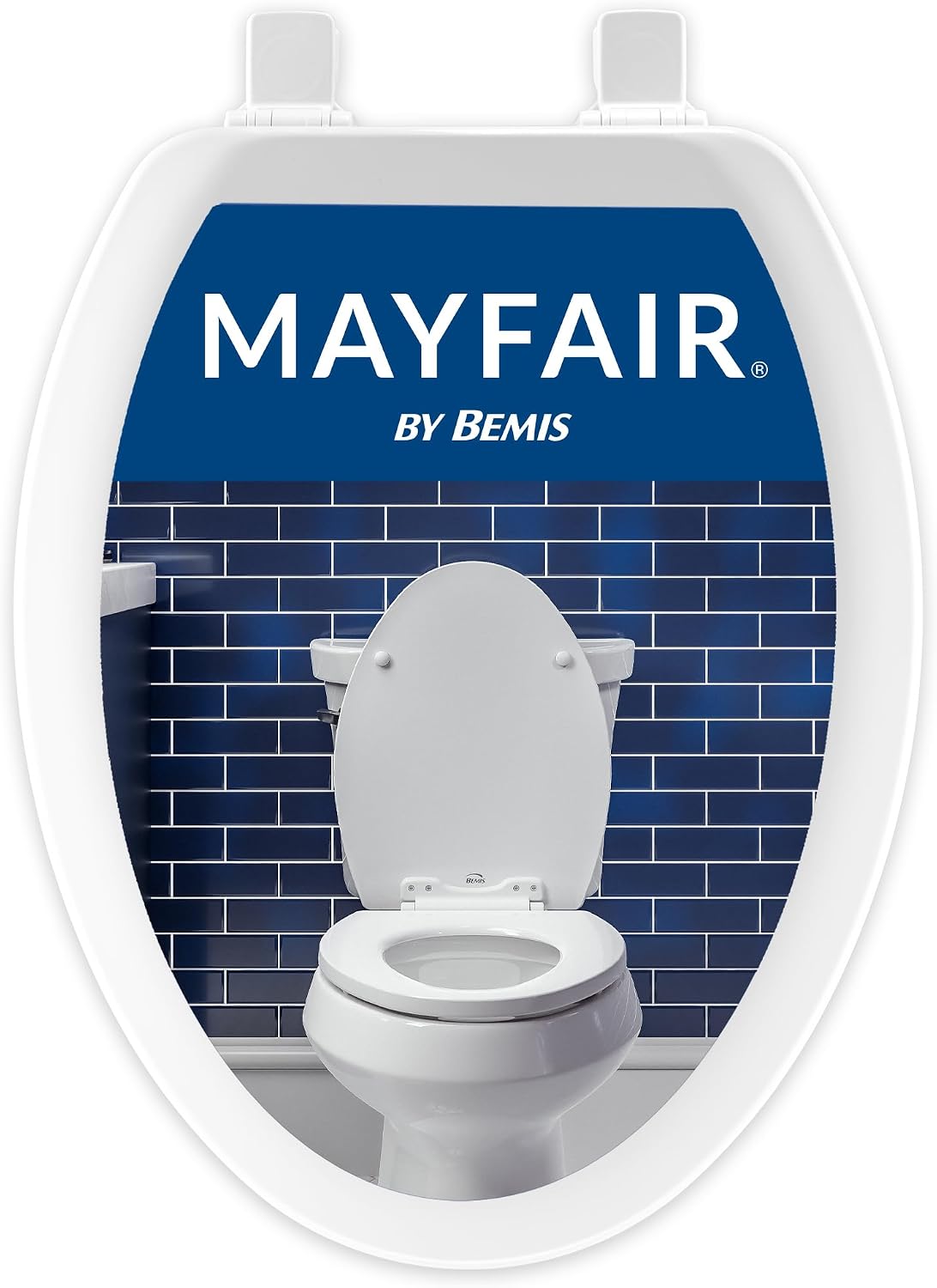 Mayfair Cameron Black Toilet Seat, Non Slip Heavy Duty Wood, Easy Clean, Made in USA, Round