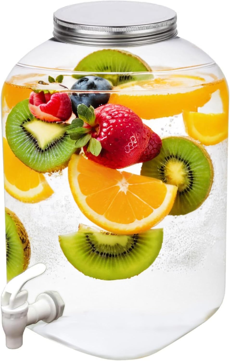 Lily's Home Plastic Beverage Dispenser with Spigot - 2 Gallon Drink Holder for Water, Juice, Tea - Ideal for Parties, Lemonade Stands, & Events