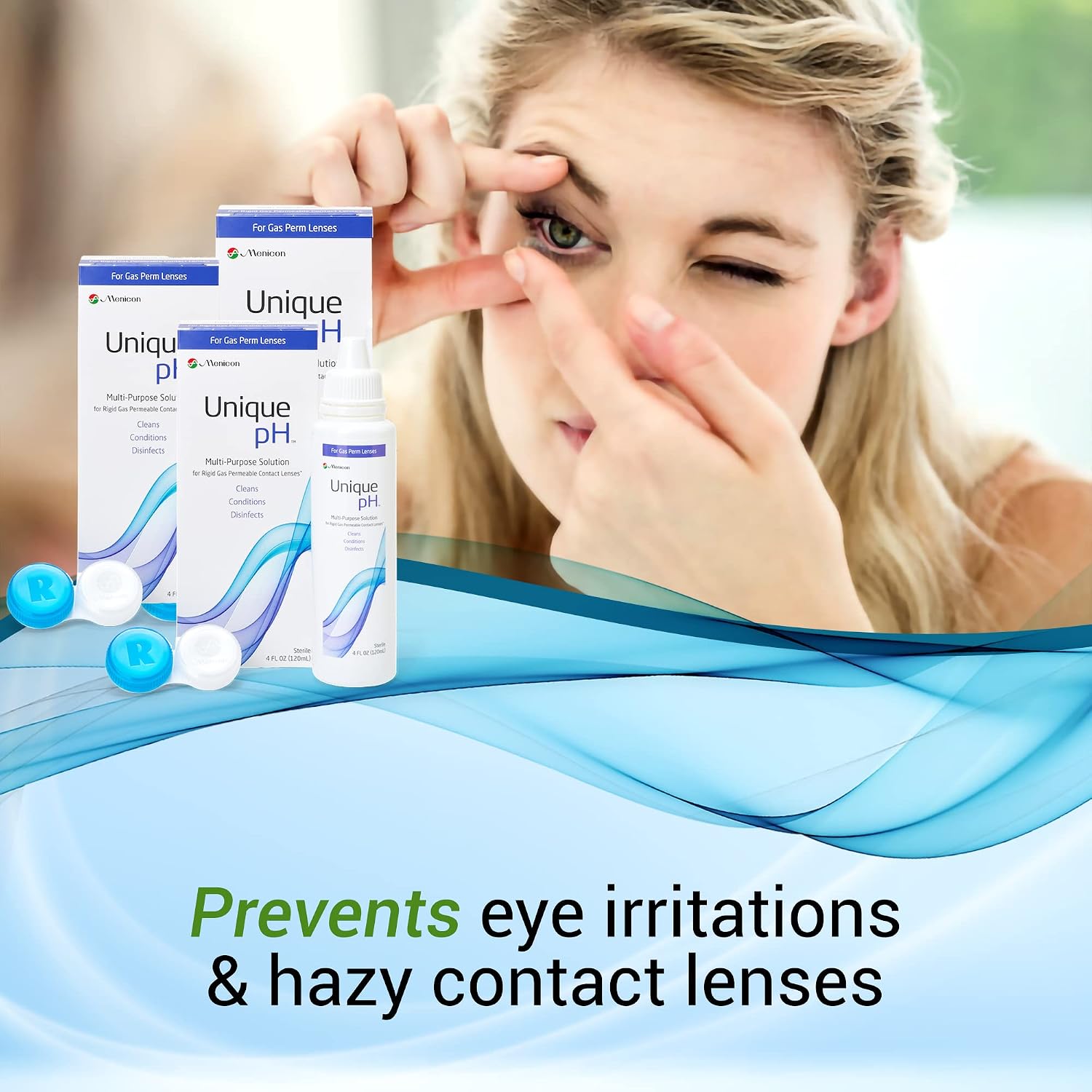 Menicon Unique pH Multipurpose Contact Lens Solution with Lens Case 4 fl oz