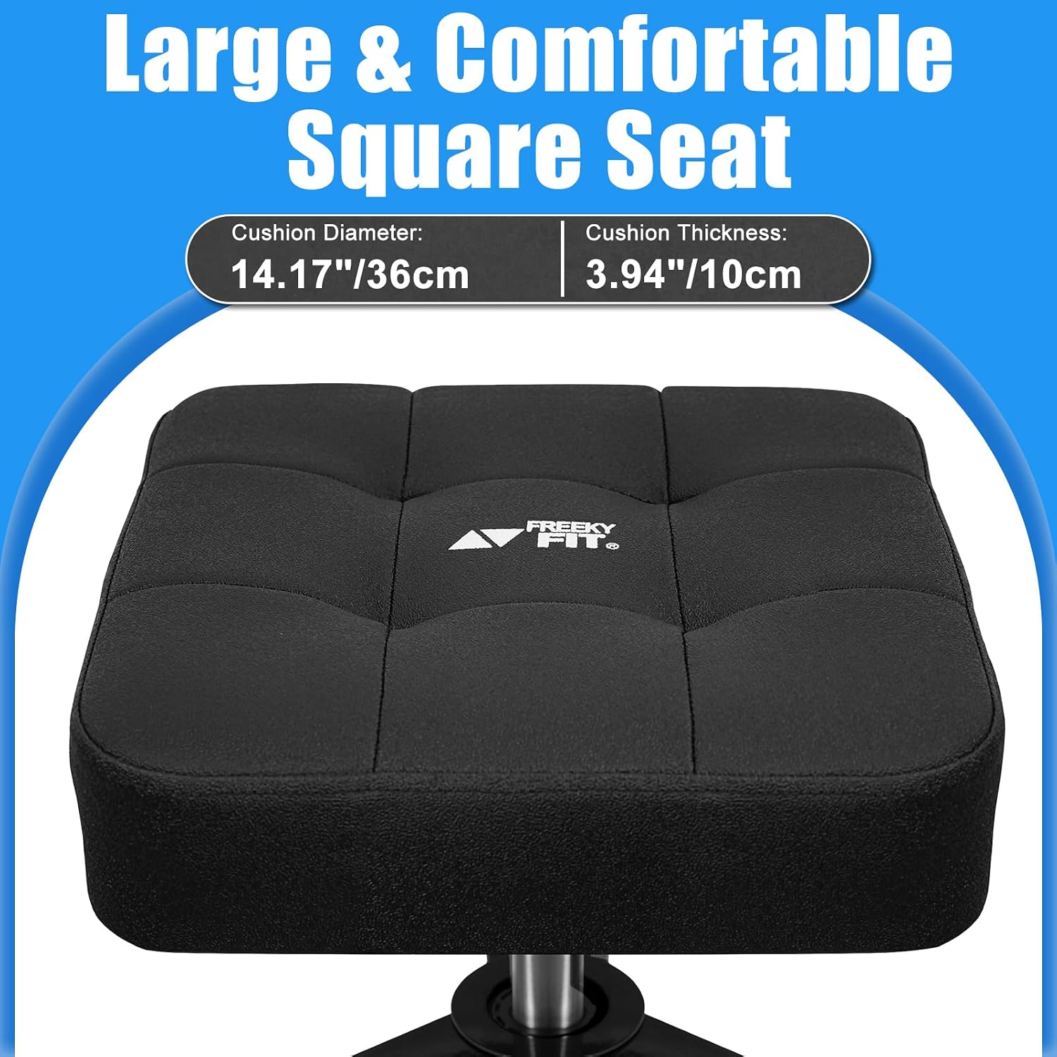 Adjustable Shop Stool,Garage Mechanic Stool Chair,Work Seat for Workshop, Adjustable Height, 360° Swivel Padded Square Seat,Tool Storage, 350 LBS Capacity, Heavy Duty, Blue