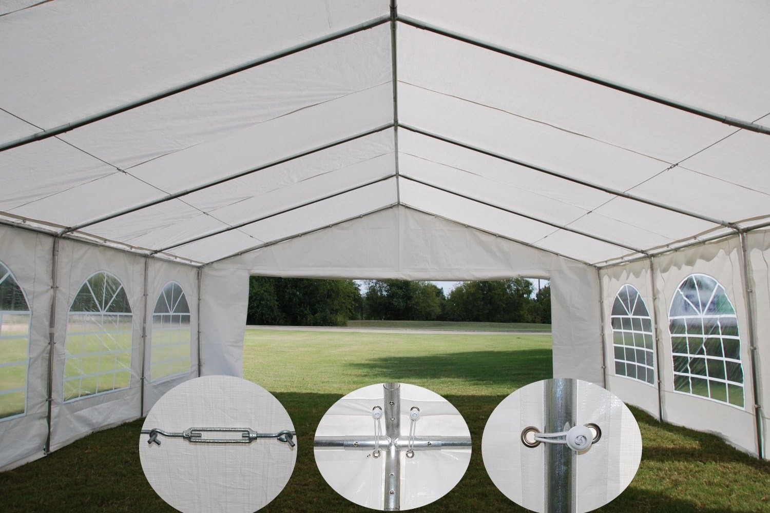 DELTA 26'x16' Budget PE Party Tent + (2) Long Bags + (1) Short Bag, Tents for Parties, Canopy Carpas para Fiestas,Wedding Event Tents for Outdoor Events (B Model)