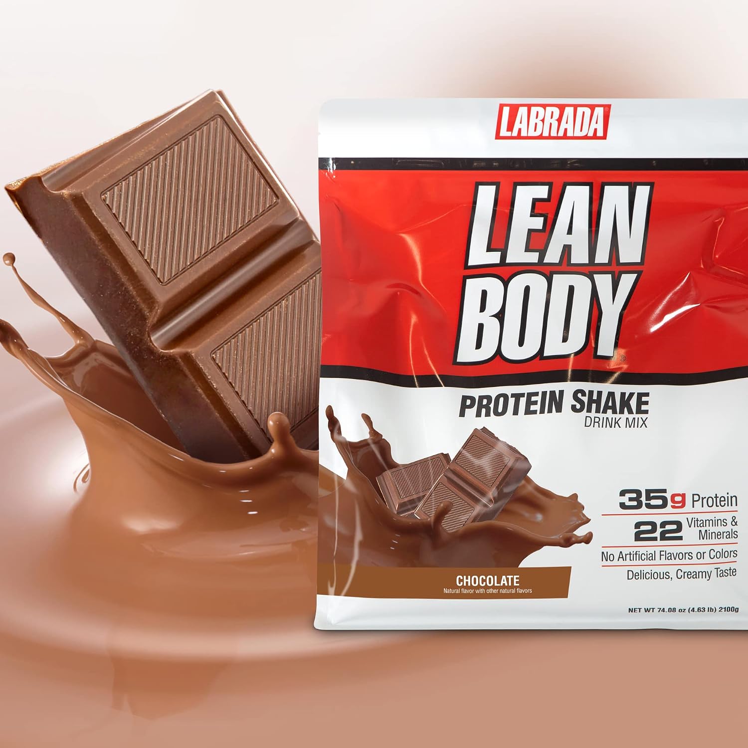 Labrada Nutrition Lean Body Hi-Protein Shake, Strawberry, 2.47-Pound Tub Strawberry Packaging May Vary