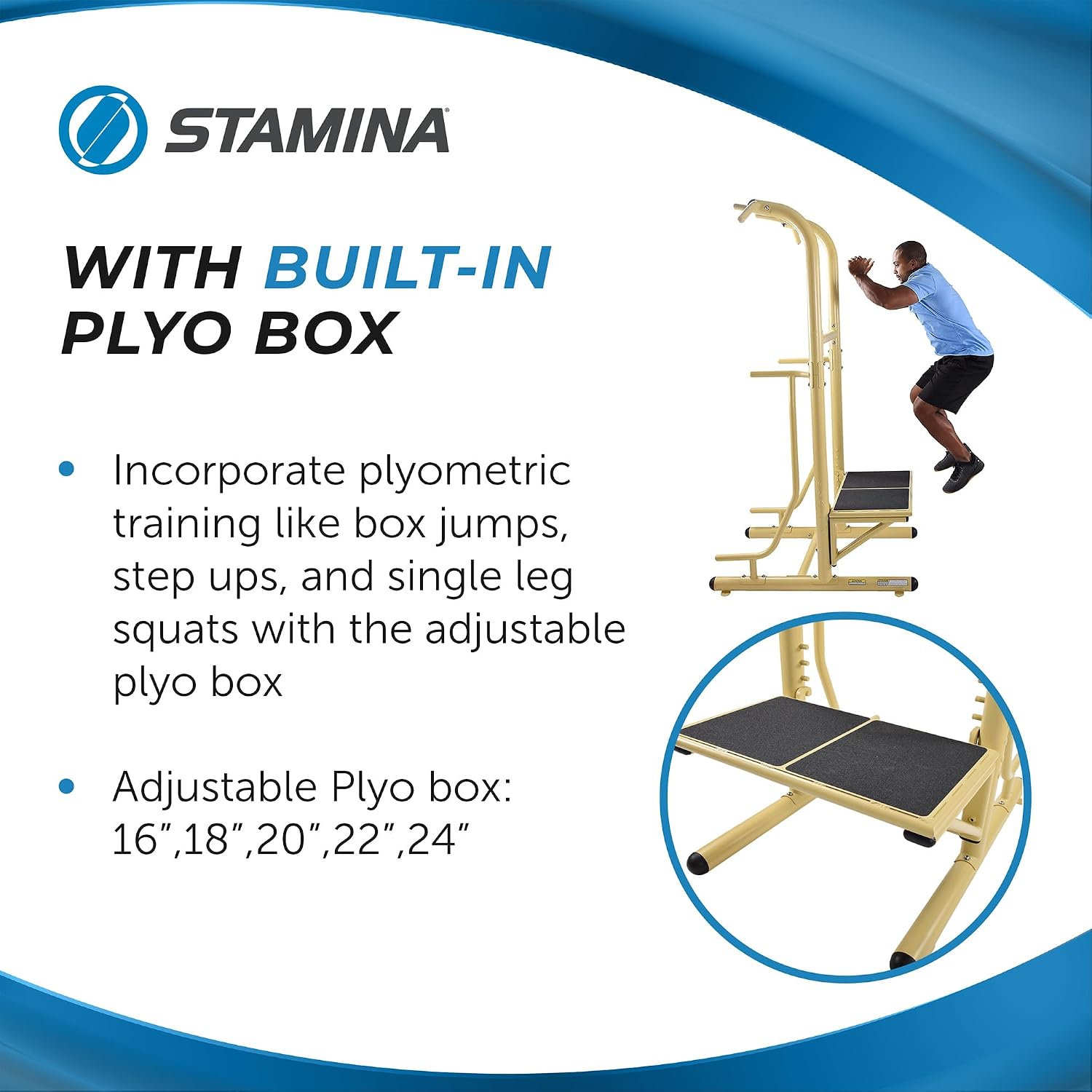 Stamina Pull Up Bar Tower & Dip Station, Free Standing Outdoor Home Gym Equipment - Adjustable and Portable Workout Stand for Calisthenics Body Weight Training