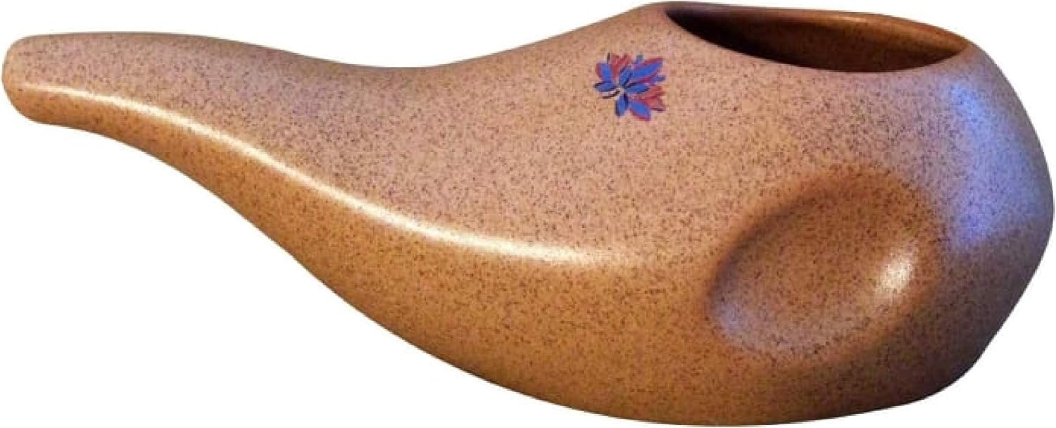 Best Rated Ceramic Neti Pot - Ergonomic Design and Hand-Made, Seafoam Green