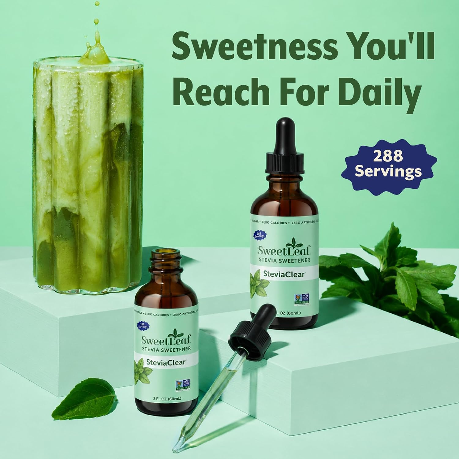 SweetLeaf Stevia Drops Liquid Sweetener, SteviaClear - 2 Fl Oz, Pack of 1 | Unflavored Sweet Drops, Organic Stevia Leaf Extract, Zero Calorie