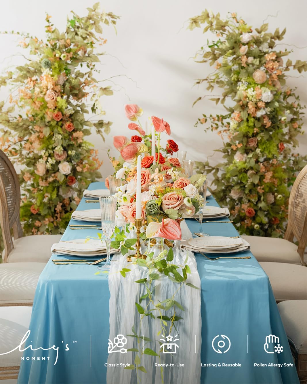 Ling's moment Artificial Clematis Cascading Greenery Garlands Vines