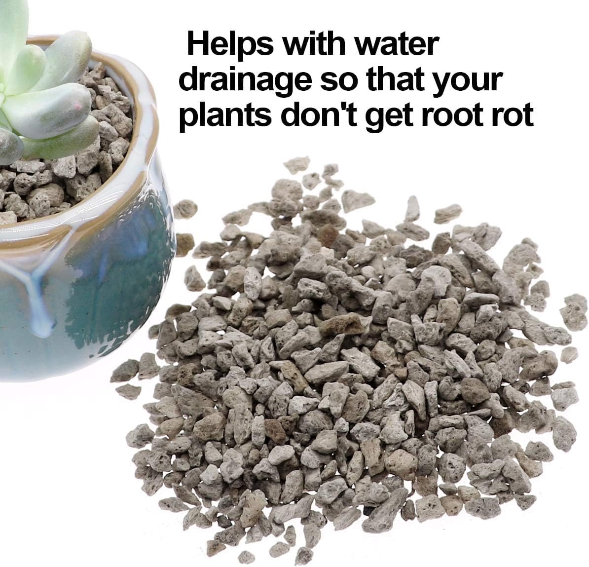 Mix Horticultural Lava Pebbles Pumice Potting Soil Amendment Succulent Cactus Bonsai Gritty Rock Decorative Gravel Plant Drainage Volcanic Rock for Terrarium Fairy Gardening Top Dressing 2.2lb