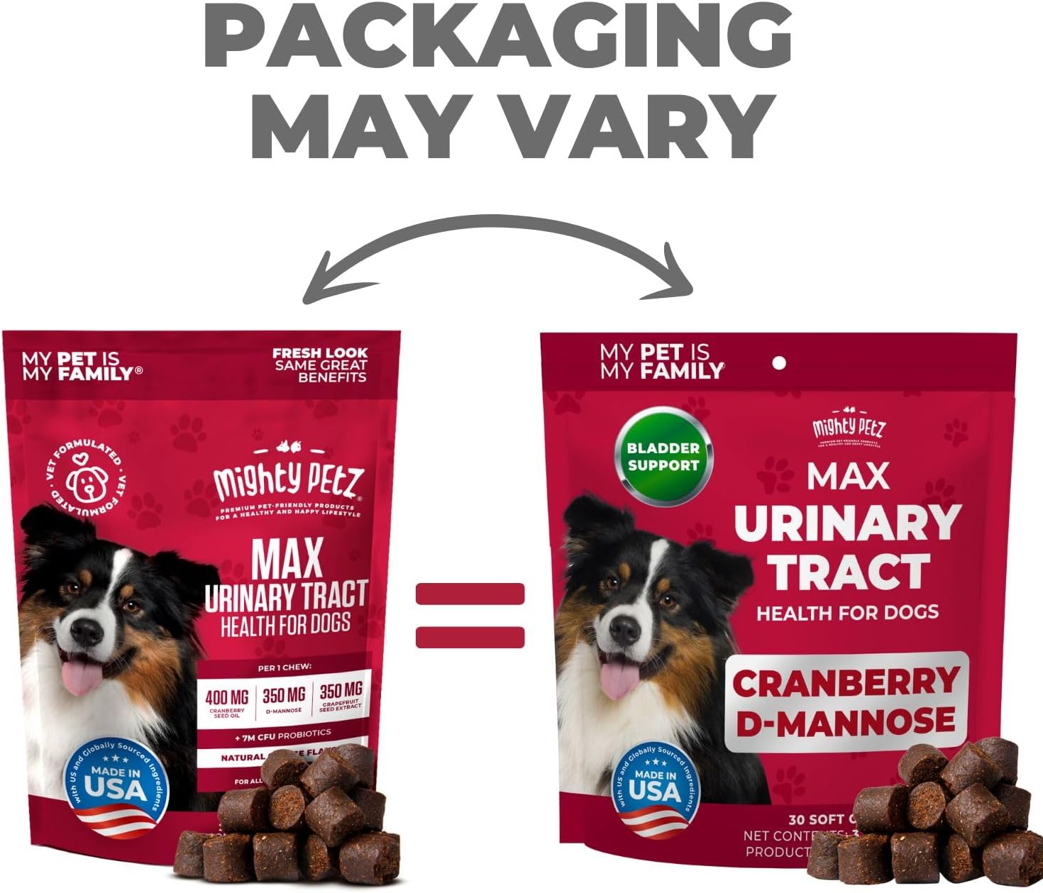 MAX Cranberry for Dog UTI Treatment - MAX Strength Cranberry Supplement for Dogs + D-Mannose. Bladder Control for Dogs. Urinary Tract Care & Kidney
