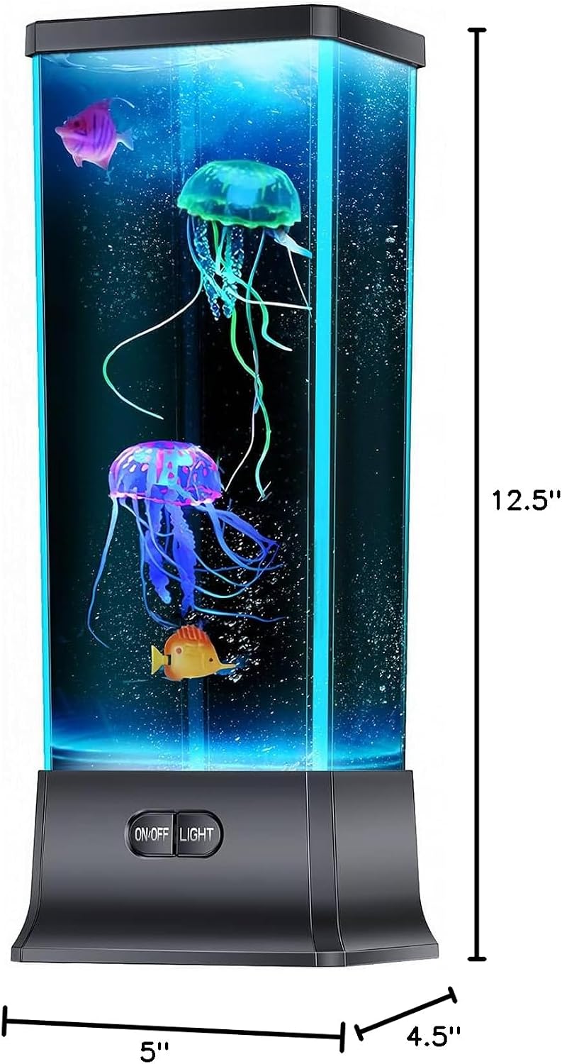CALOVER Large Jellyfish Lamp Gifts for Kids Adults Electric Fantasy Tank Aquarium Night Mood Light for Birthday Holiday Home Christmas Decoration Relaxion