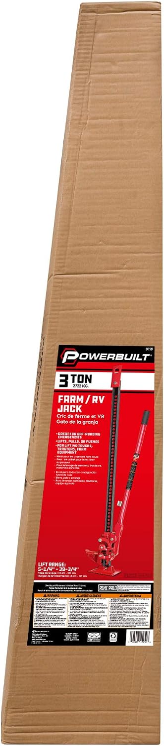 Powerbuilt 6 Piece Car Jack and Garage Creeper Service Set, 2 Ton Vehicle Lift, Jackstands, Folding Creeper, Wheel Chocks, Car Repair Garage Equipment - 640816, Large, Red