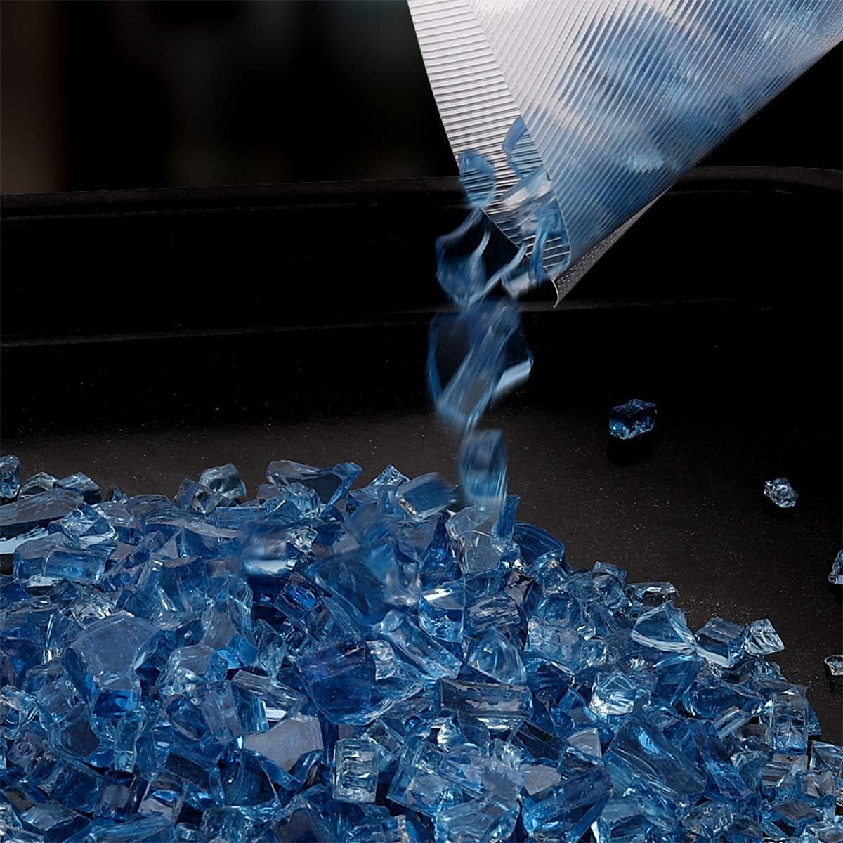 Onlyfire 10 lbs Fire Glass Rocks for Gas Propane Fire Pit and Fireplace