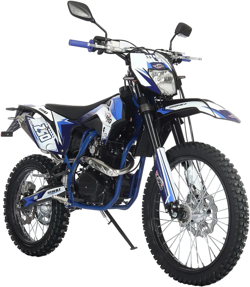 X-PRO Titan DLX 250cc Gas Dirt Bike Pit Bike Adult Bike,Big 21"/18" Wheels, Zongshen Engine! (Green)