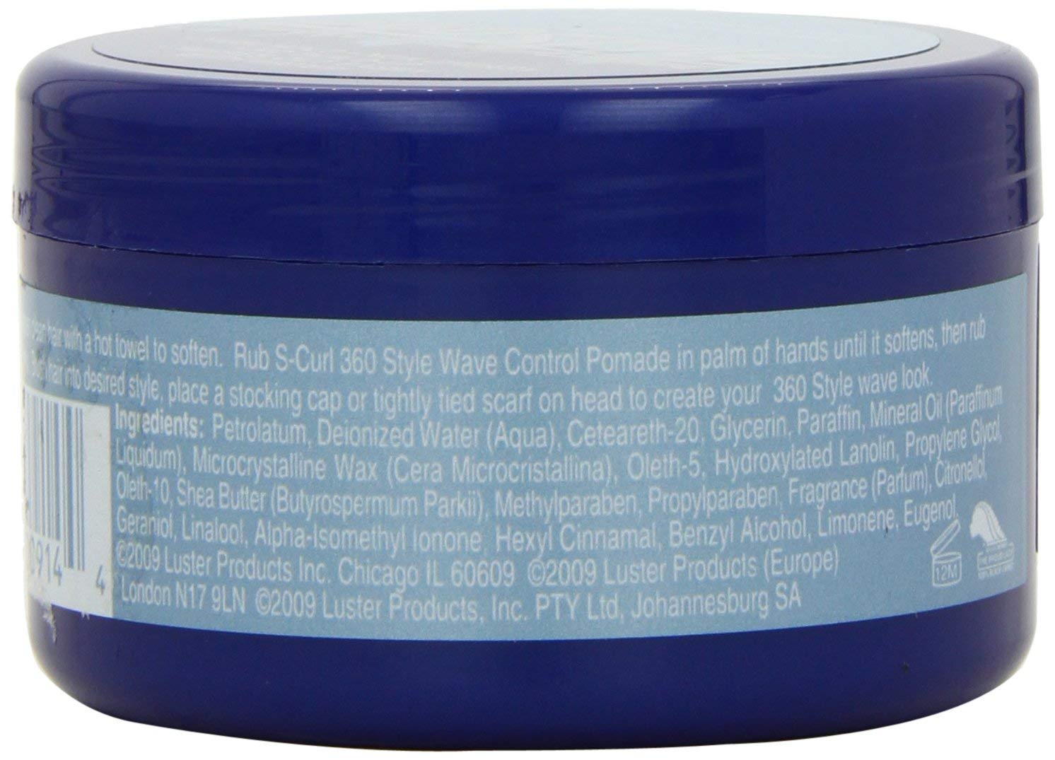 Lusters S-Curl 360 Wave Control Pomade 3 Ounce (88ml) (6 Pack)
