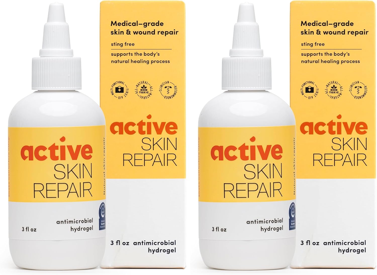 Active Skin Repair First Aid Spray with Medical Grade Hypochlorous, 3 oz | Natural and non-toxic, hypochlorous acid, no-sting formula, minor cuts, wounds, scrapes, rashes, sunburns, travel size