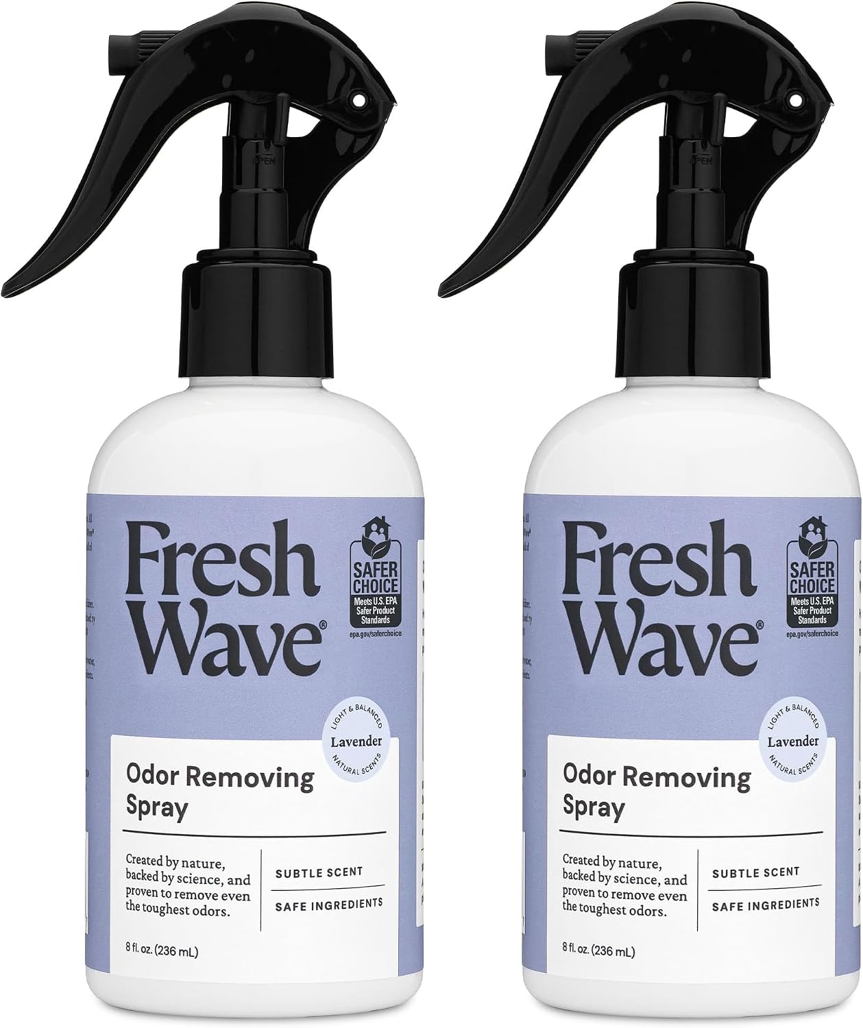 Fresh Wave Original Room and Fabric Air Freshener Spray, 2-Pk, 8 oz | Plant-based formula, Pet-safe and people-safe, Fabric and room deodorizer , For upholstery, carpets, shoes, and pet bedding