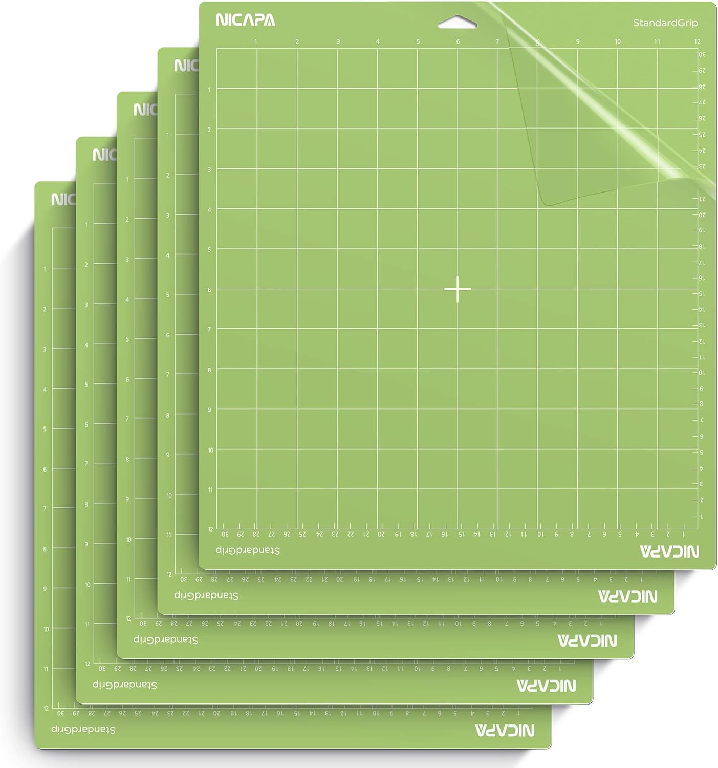 12x12 inch Standard Grip Cutting Mat for Cricut Maker 3/Maker/Explore 3/Air 2/Air/One (3 Pack) Standard Adhesive Sticky Green Quilting Replacement Cut Mats