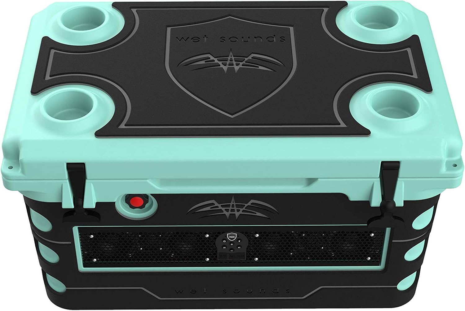 Wet Sounds Stealth SHIVR-55-SFM Seafoam Audio Cooler Speaker Bundle | Seafoam high-output audio cooler speaker system with full Gator Step kit in