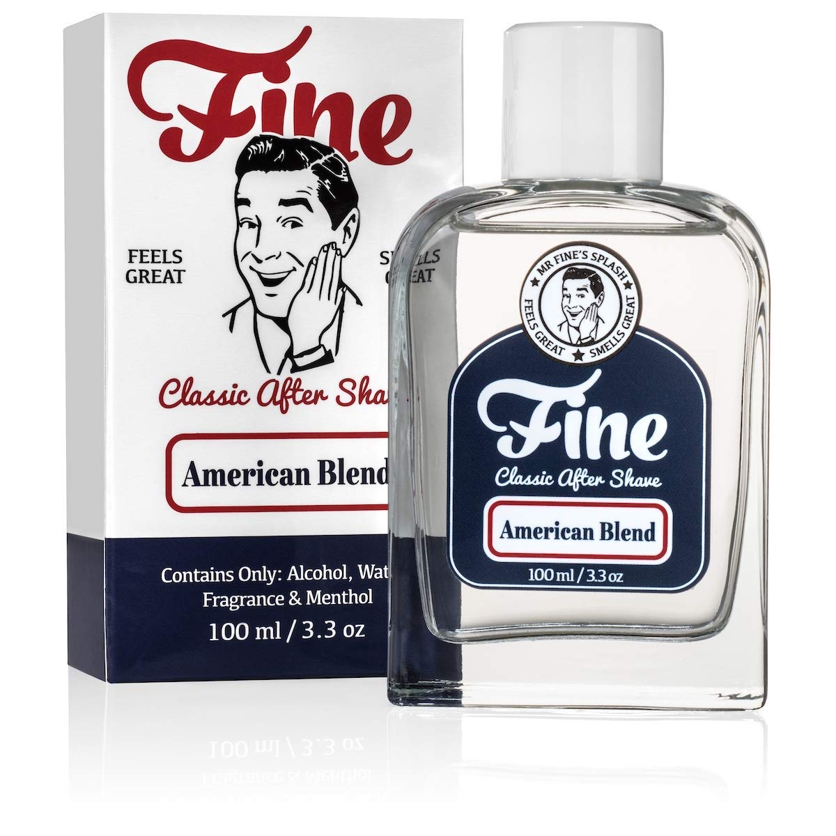 Fine Italian Citrus Classic Aftershave for Men, Made in USA, Four Simple Ingredients, Cooling MentholSplash, Inspired by a 1916 Mediterranean Classic, Bergamot Neroli Petitgrain Scent, 100ml