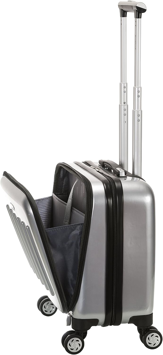 Rockland Revolution Hardside Rolling Computer Case, Carry-On, Silver