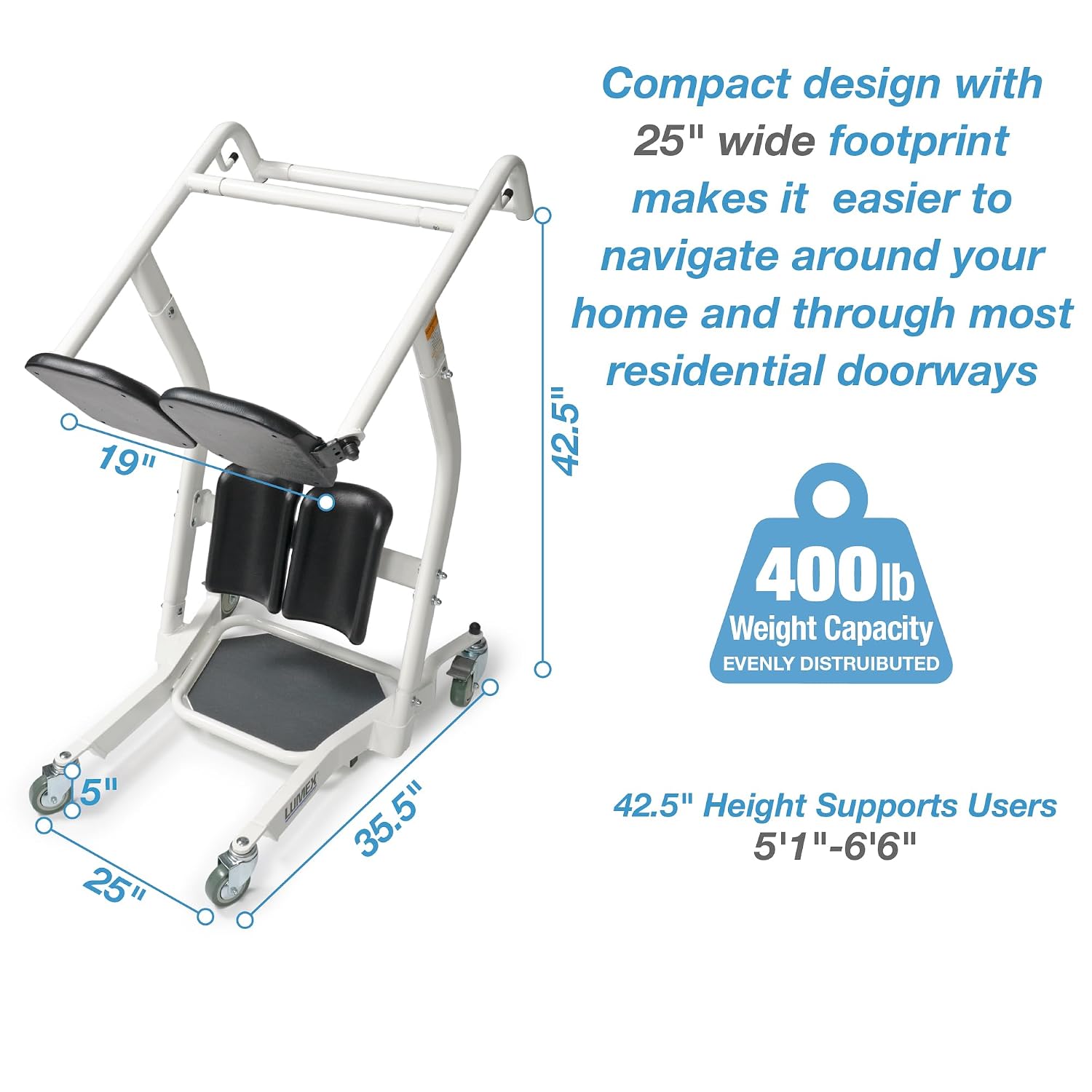 Lumex LF1600 Stand Assist, Sit to Stand Patient Lift for Elderly Seniors, Chair Transfer & Standing Support Aid