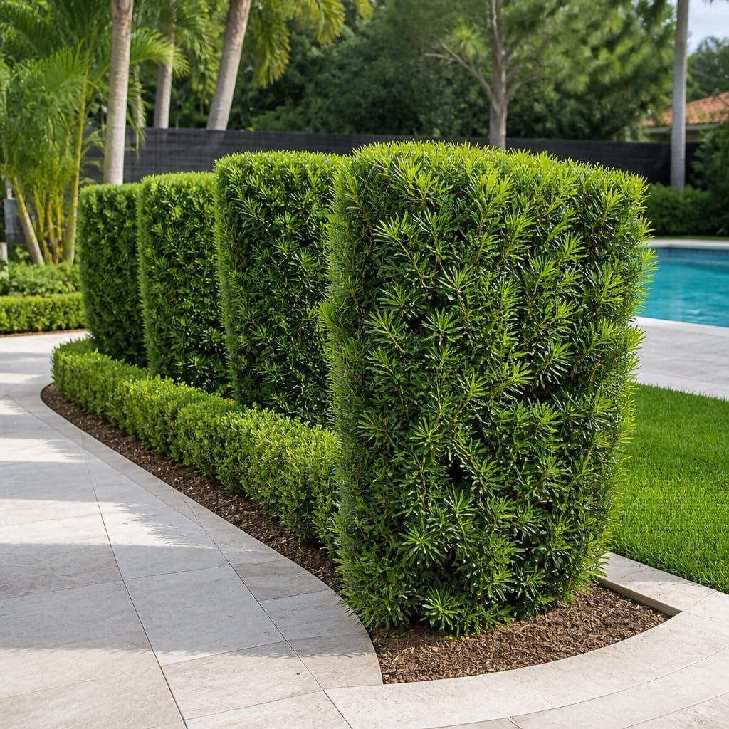 Podocarpus Japanese Yew | 10 Live Plants | Podocarpus Macrophyllus | Evergreen Shrub, Low Maintenance, Drought Tolerant, Privacy Screen Landscaping, Fast Growing, Ornamental Foliage
