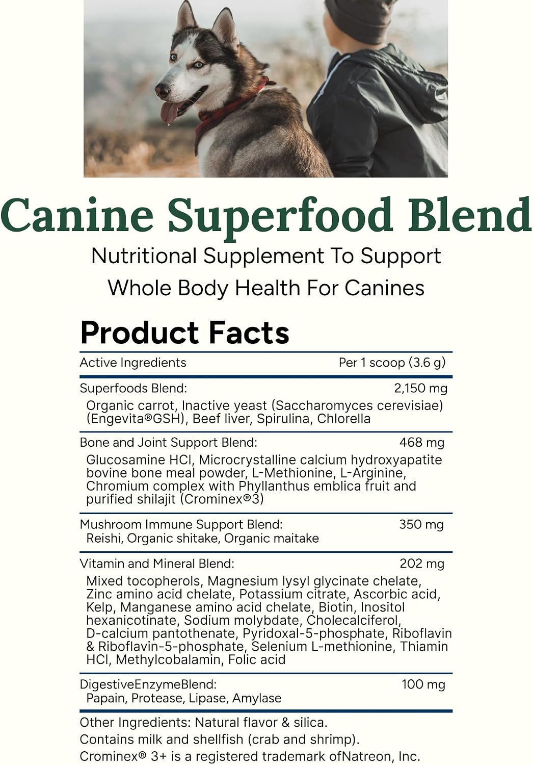 360 Pet Nutrition Canine Superfood Boost – All Life Stage Dog Meal Topper & Supplement, Supports Joint, Digestive & Immune Health, 30 Servings