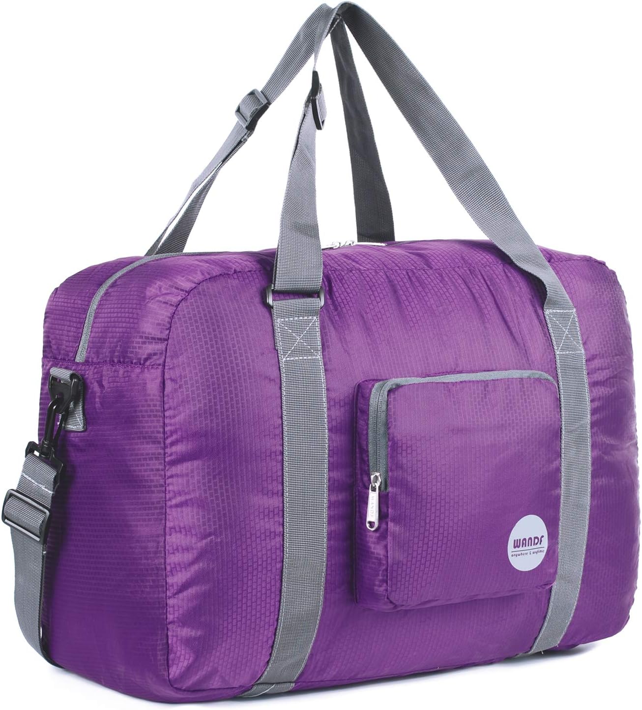 WANDF Foldable Personal Item Bag, Carry on Travel Duffle Bag | Frontier Airline Underseat Fit, 18x14x8 inches, Weekend Overnight Trips, Packable