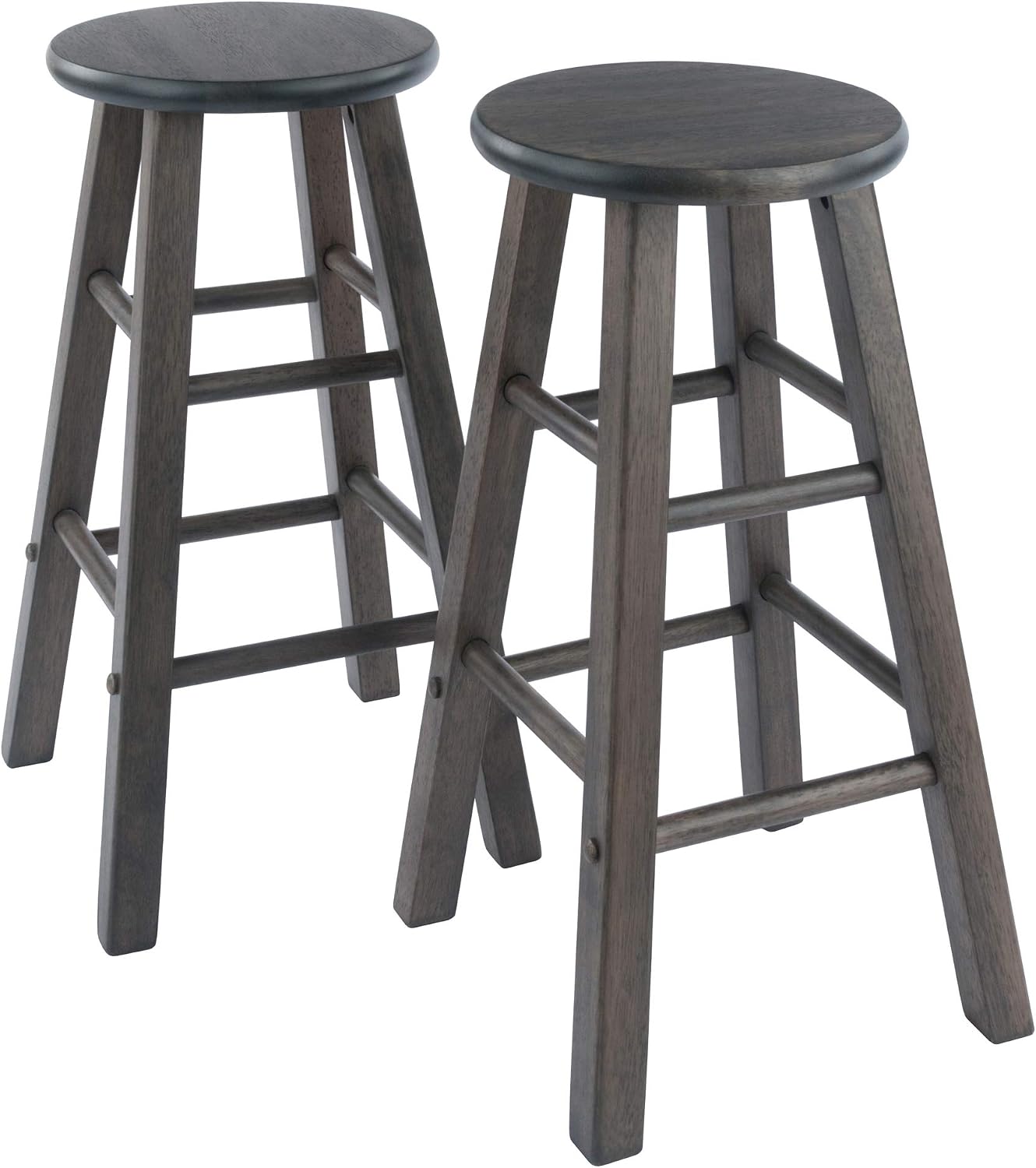 Winsome Element Counter Stools, Natural & White, 24", 2 Piece Set