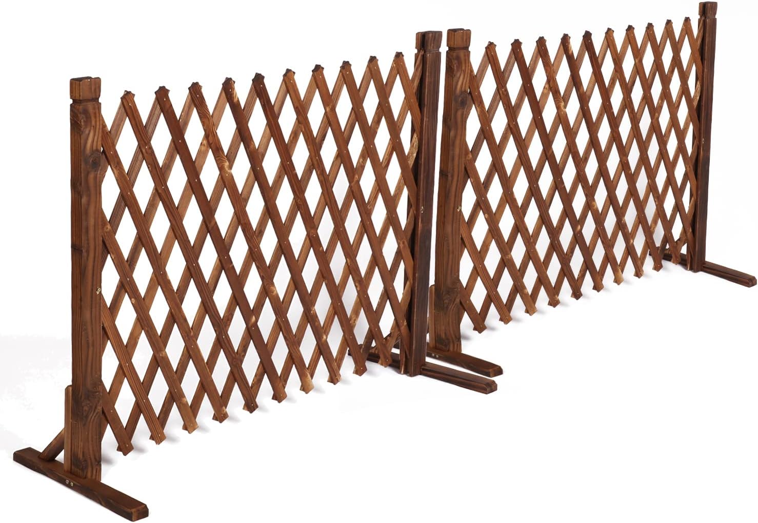 MYOYAY 2PCS Expandable Garden Fence Instant Wooden Pet Gate