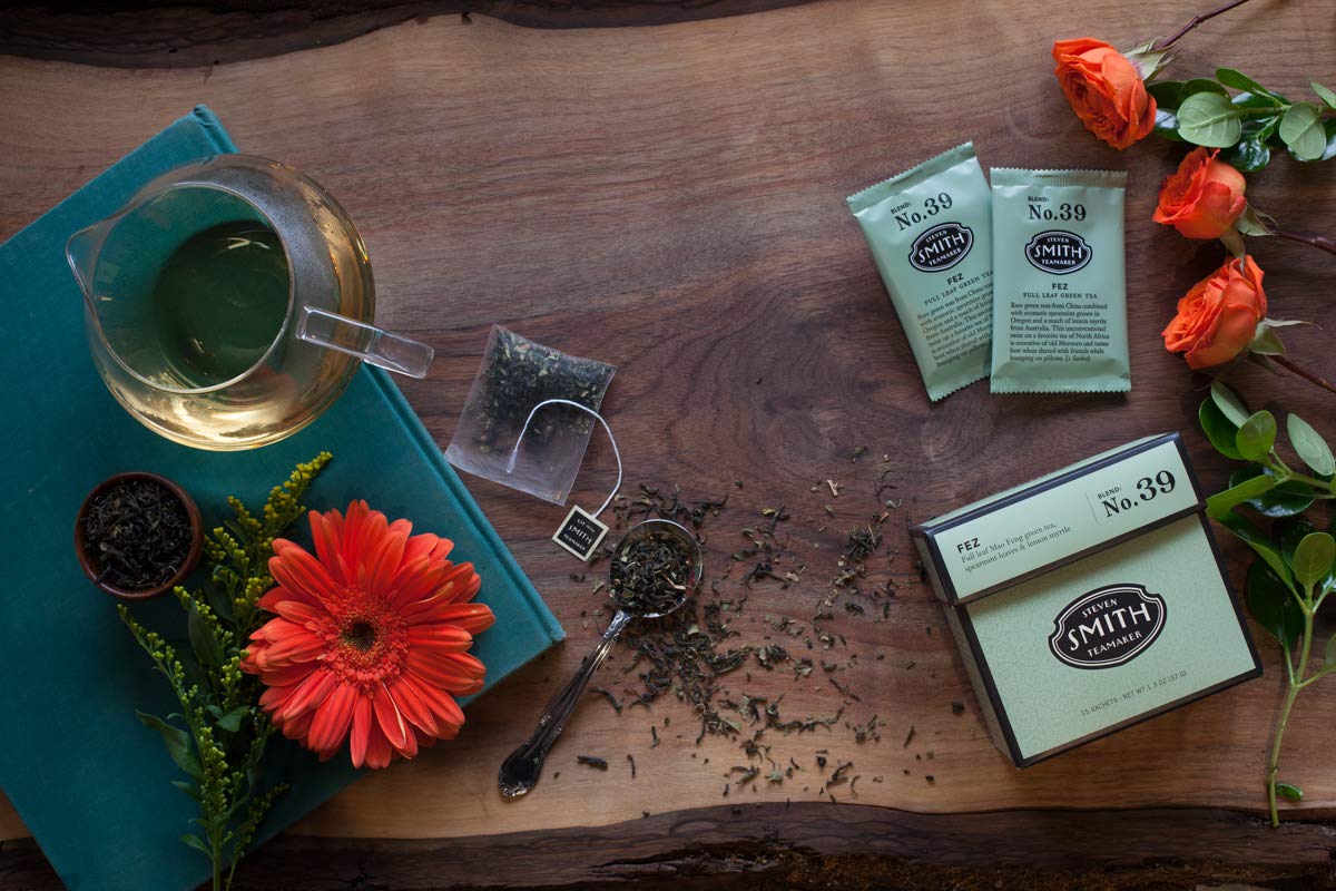 Smith Teamaker Spring Greens, Mao Feng Green Tea, 15 Sachets, 1.3oz each | Full Leaf Green Tea, Caffeinated, Sugar Free, Sustainably Grown, Plant Based Sachets, Microplastic-Free
