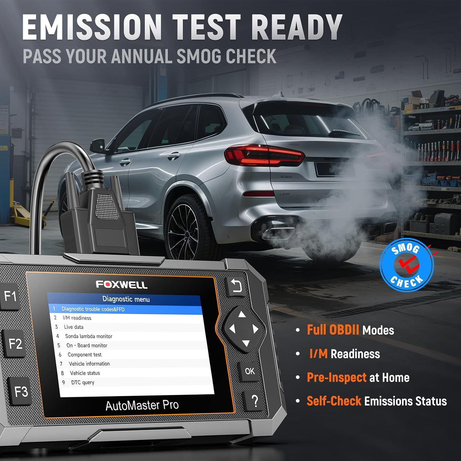 FOXWELL NT510 Pro fit for BMW, 2-in-1 Scan Tool & 12V Battery Tester | Full System Diagnostics, Bidirectional Control