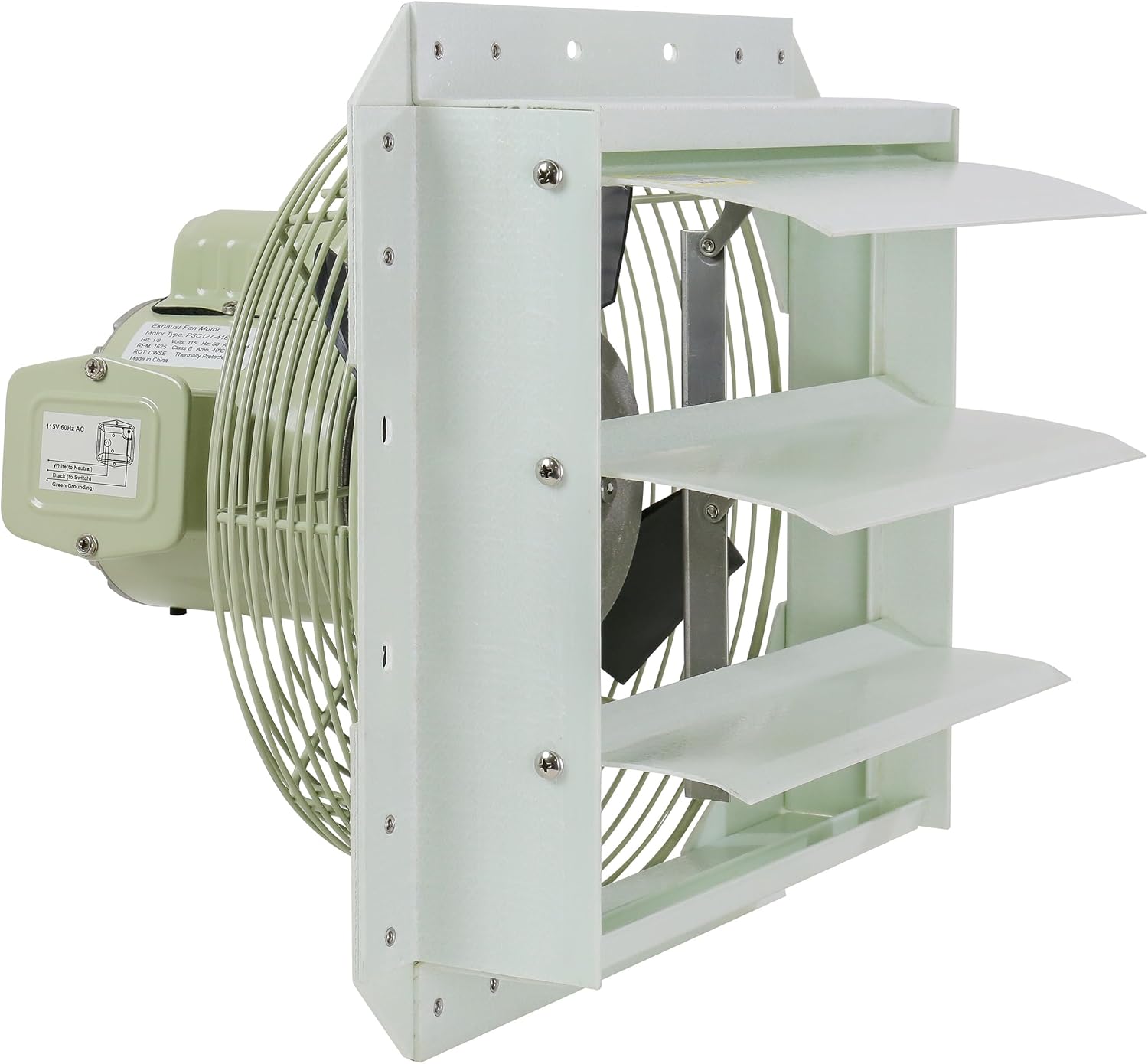 iLIVING 12" Wall Mounted Shutter Exhaust Fan, Automatic Shutter, with Thermostat and Variable Speed controller, 0.6A, 960 CFM