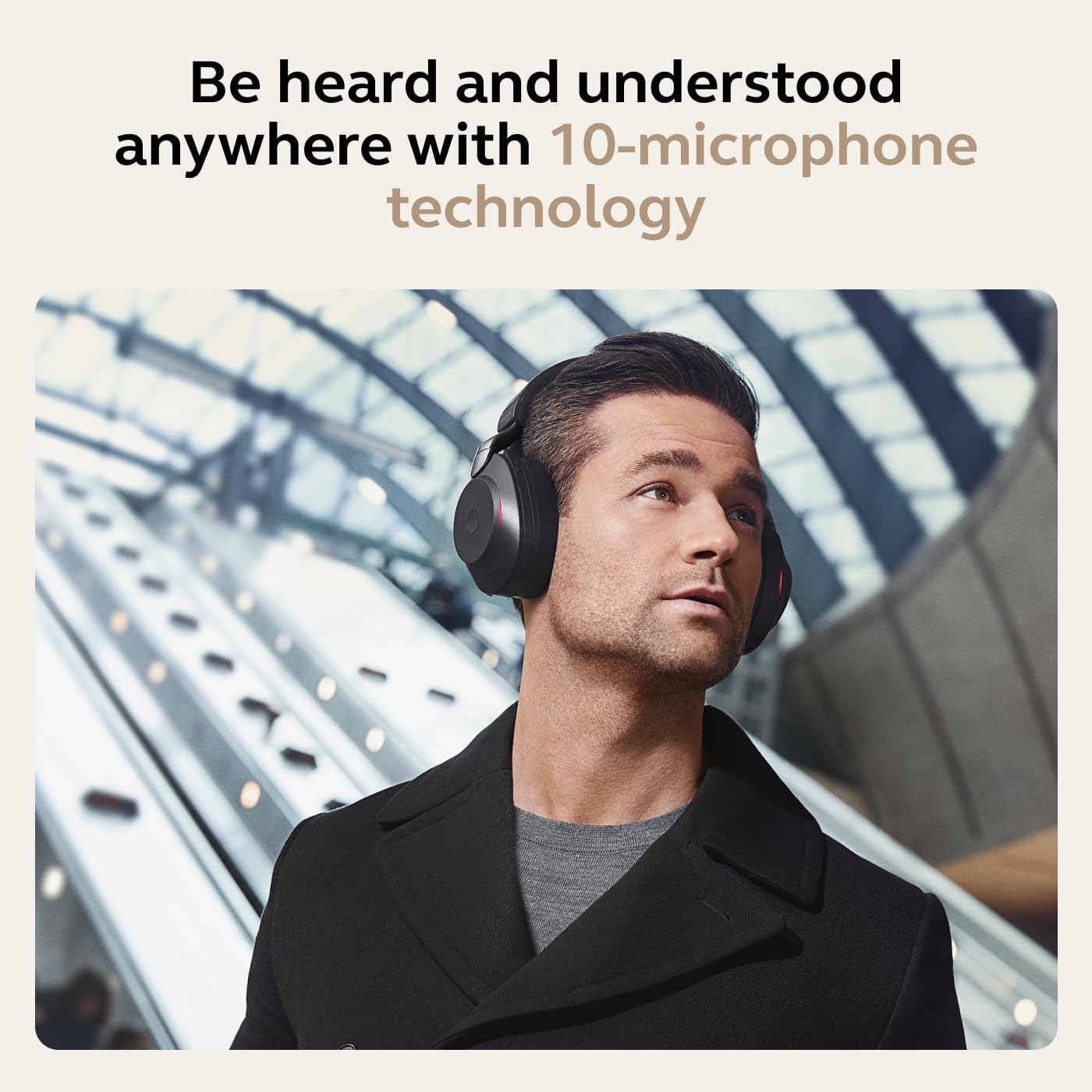 Jabra Evolve2 85 Wireless PC Headset – Noise Cancelling UC Certified Stereo Headphones with Long-Lasting Battery – USB-C Bluetooth Adapter –