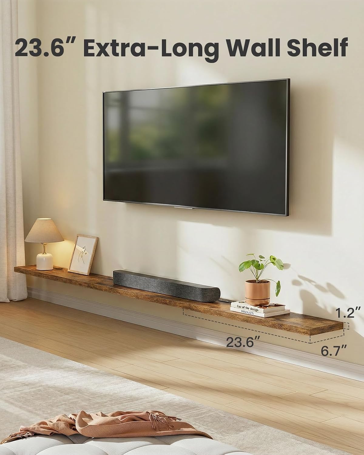 AMADA HOMEFURNISHING Floating Shelves, Wall Shelves for Bathroom/Living Room/Bedroom/Kitchen Decor