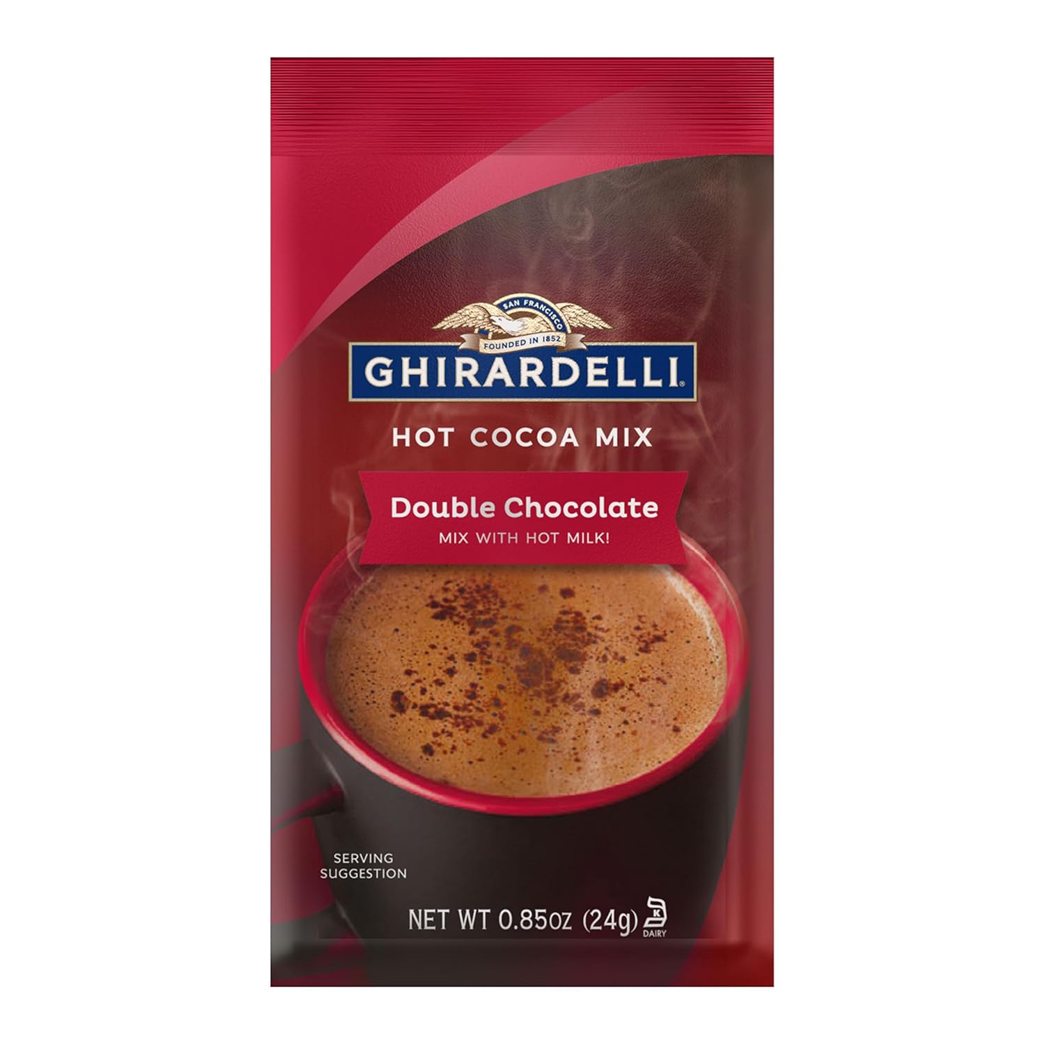 Ghirardelli Double Chocolate Hot Cocoa Mix, 0.85-Ounce Packets (Pack of 10)