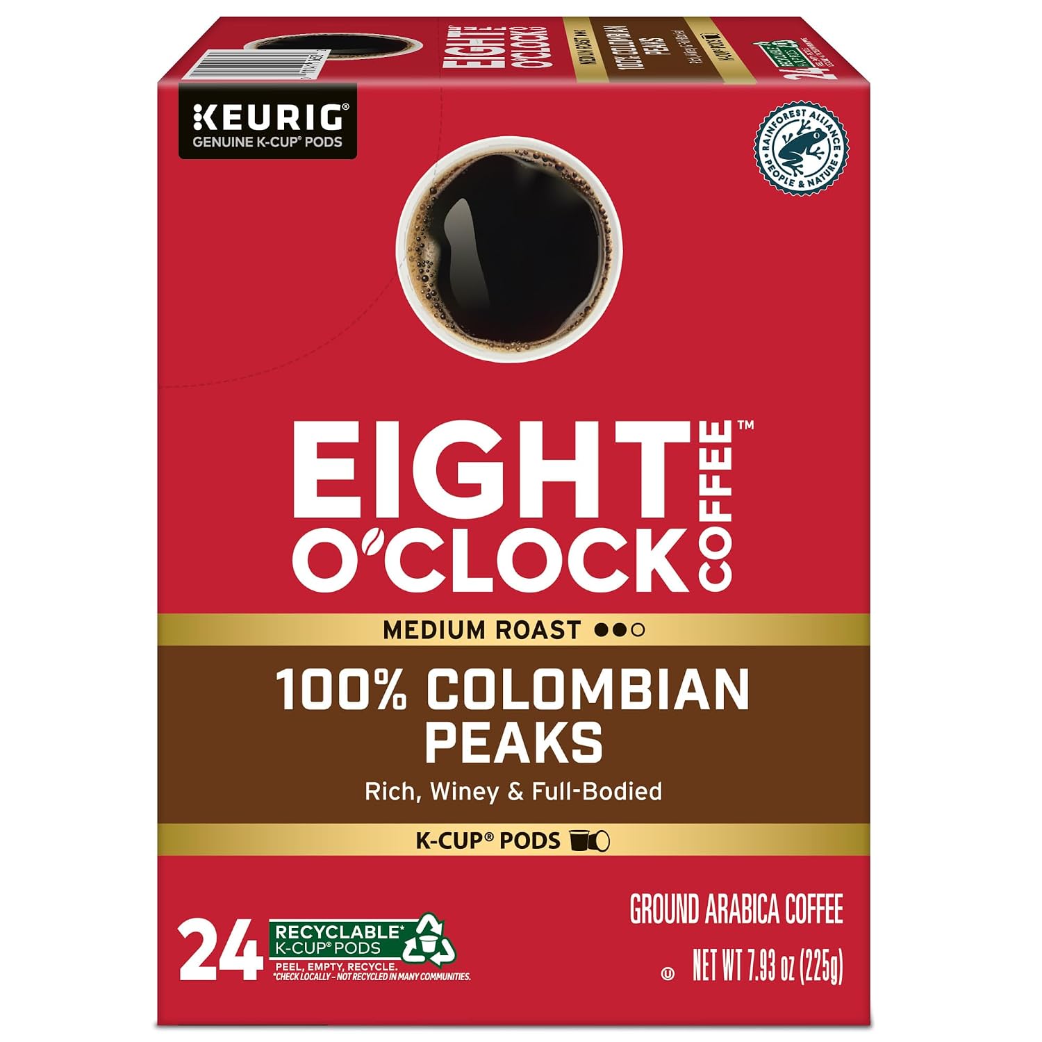 Eight O'Clock Coffee The Original, Single-Serve Keurig K-Cup Pods, Medium Roast Coffee Pods, 72 Count
