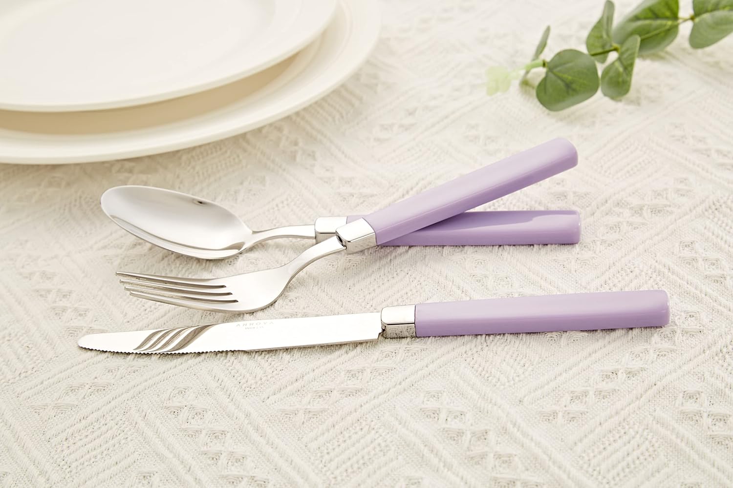 ANNOVA Silverware Set Stainless Steel Colorful Tableware Kitchen Flatware Set Utensils, Includes Dinner Knives, Forks, Spoons