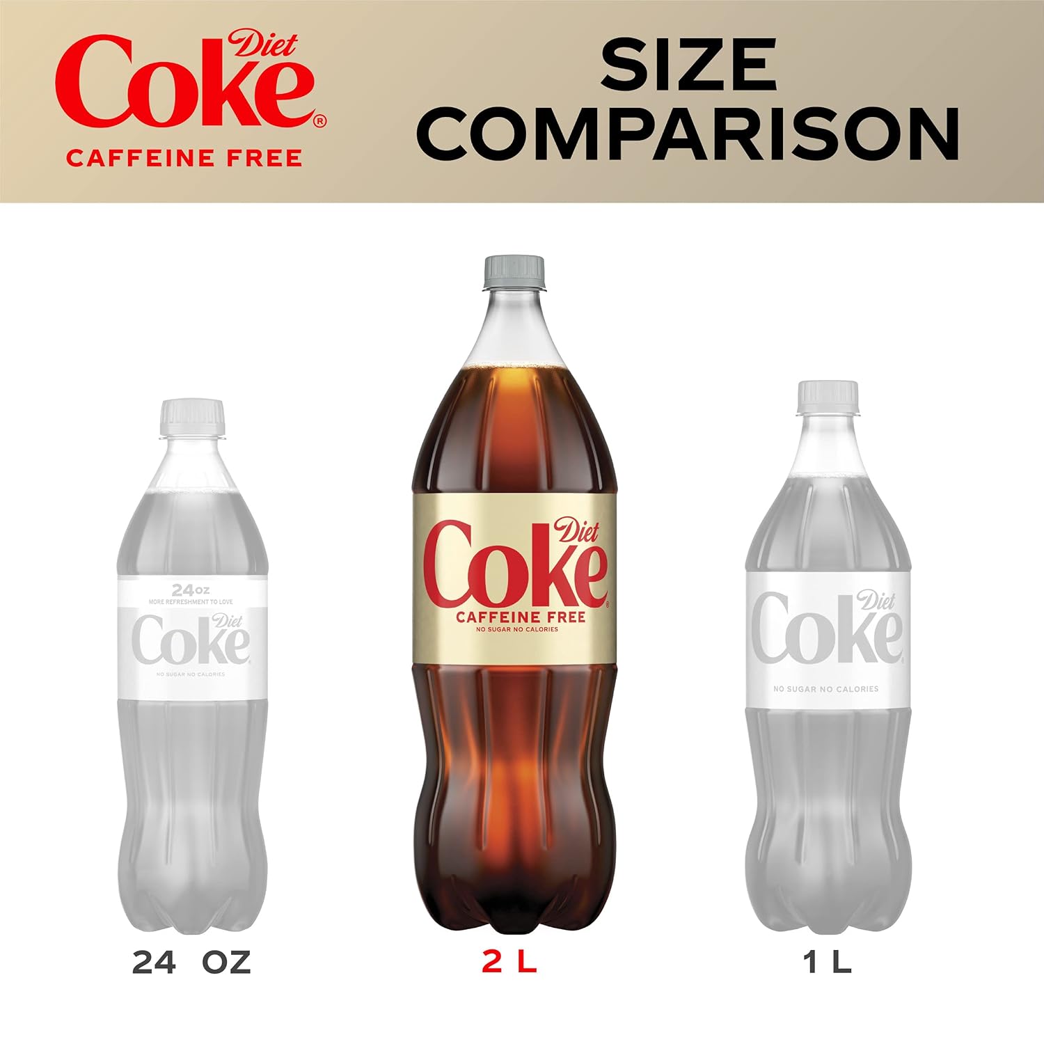 Diet Coke Caffeine Free Soda Soft Drink, 2 Liter (Package May Vary)