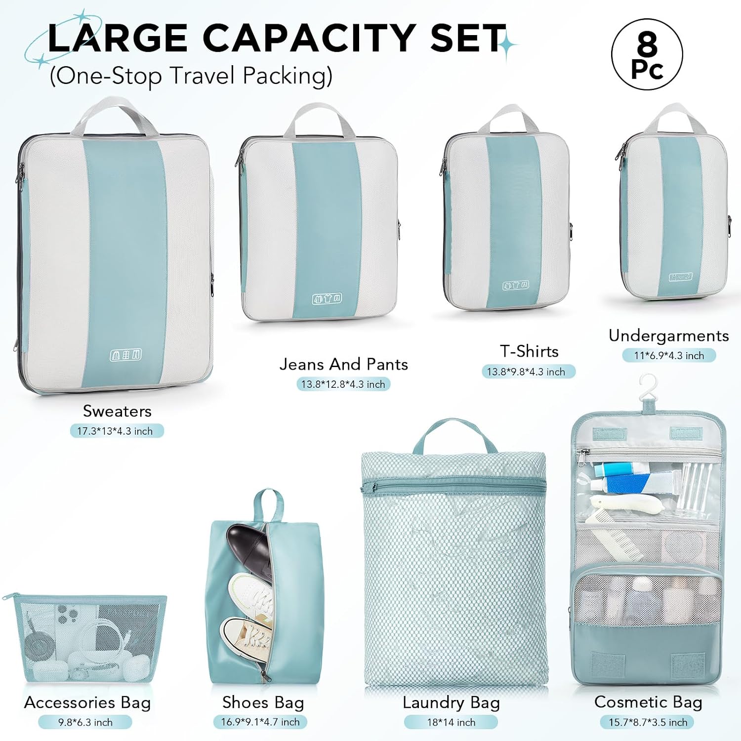 OlarHike 10 Set Compression Packing Cubes for Travel Essentials,Compressible Expandable Space Saver Bags for Organizing Clothes,Luggage Suitcase Garment Bags with Over 1000 pcs Mesh Holes(Black)