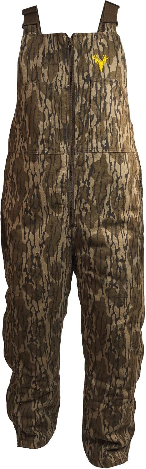 HOT SHOT Men’s Insulated Camo Bib, Ultra-Quiet Adjustable Overalls, Cold Weather Hunting Coveralls for Men