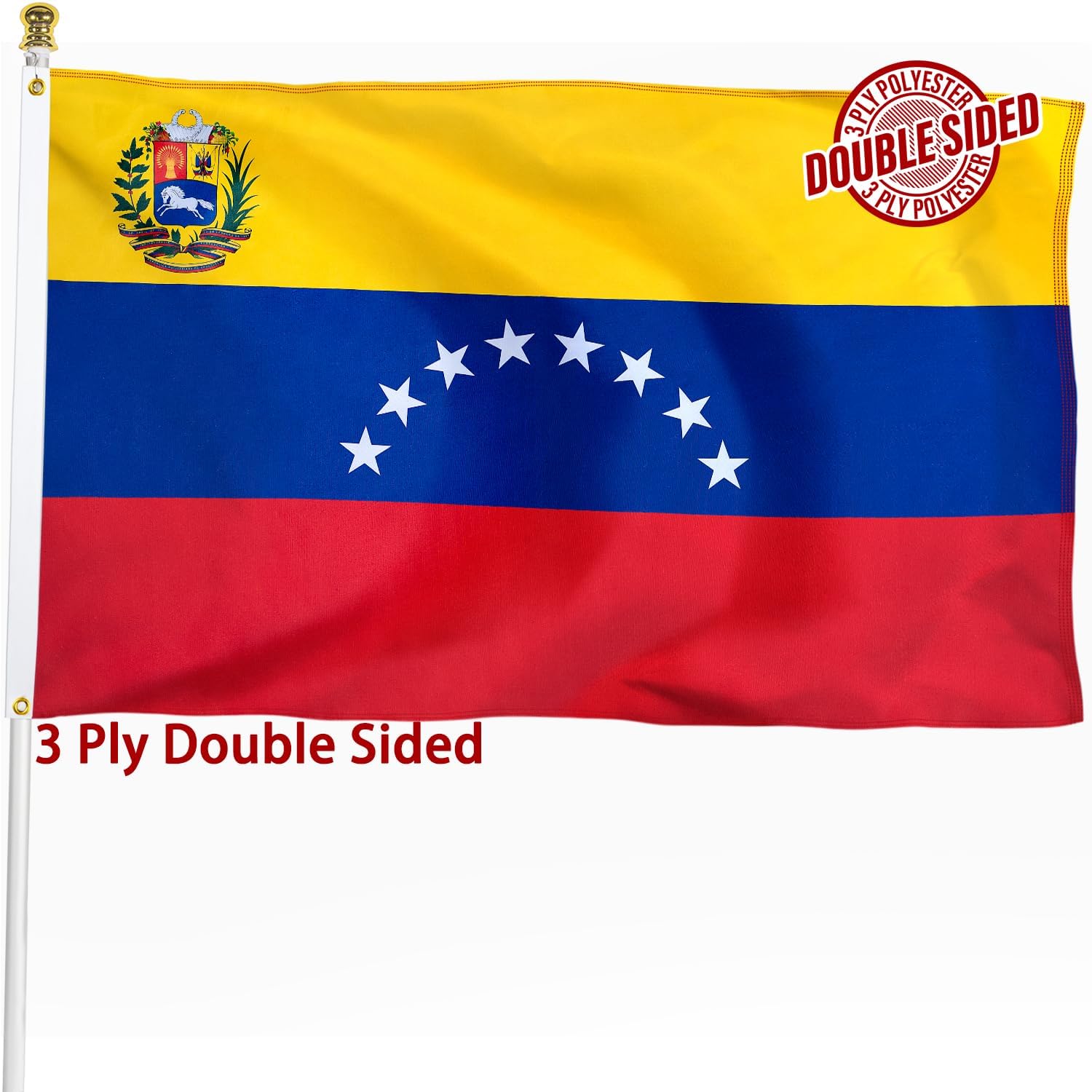Nicaragua Flag 3x5 ft Outdoor Bandera de Nicaragua Nicaraguan National Flag | Double Sided 3 Ply Heavy Duty Polyester Banner with Brass Grommets for Home and Outdoor Decoration, 4 Rows Stitching