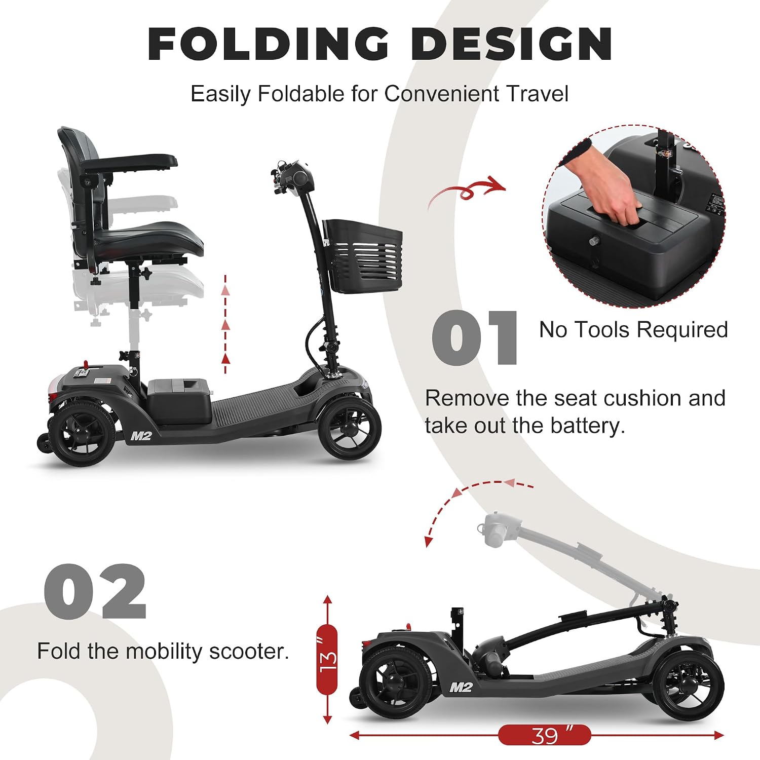 MetroMobility 15-25Miles 330lbs Electric Mobility Scooters for Seniors Blue