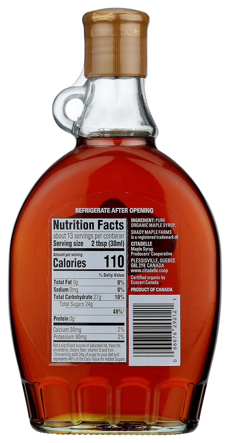 Shady Maple Farms Maple Syrup, Og, Gr A, Dk, Gl, 12.70-Ounce